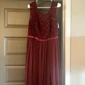 Maroon bridesmaid dress